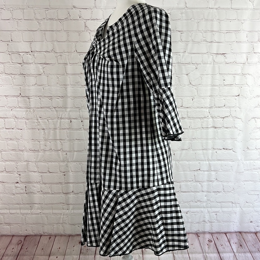 Anthropologie The Korner Black White Gingham Dress Size Large NWT - Picture 3 of 13